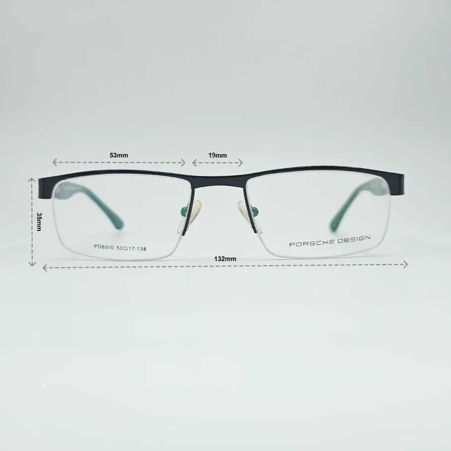 عینک طبی مردانه نیم فریم PORSCHE DESIGN - ابعاد فریم