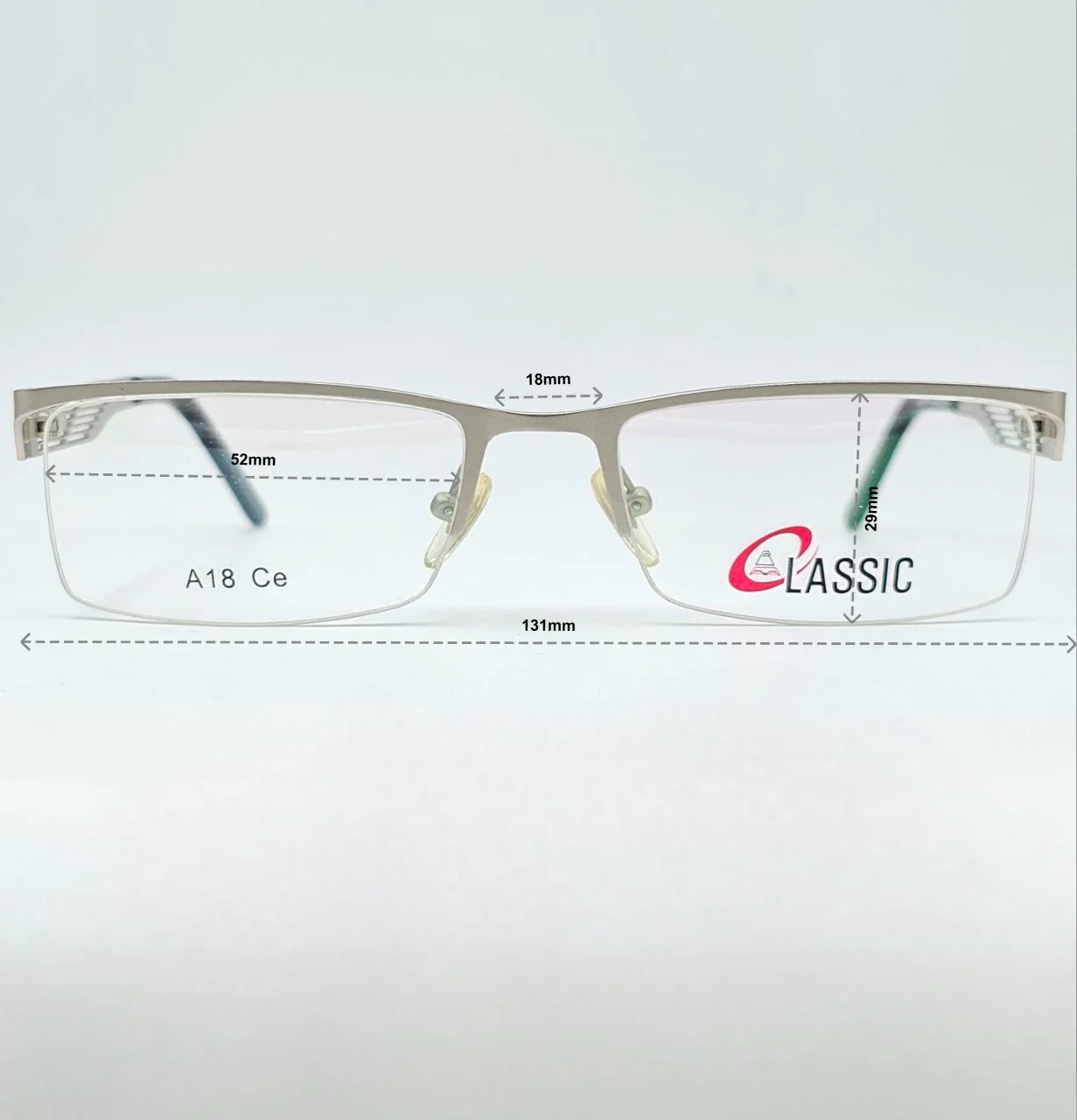 عینک مستطیلی کلاسیک classic - ابعاد فریم