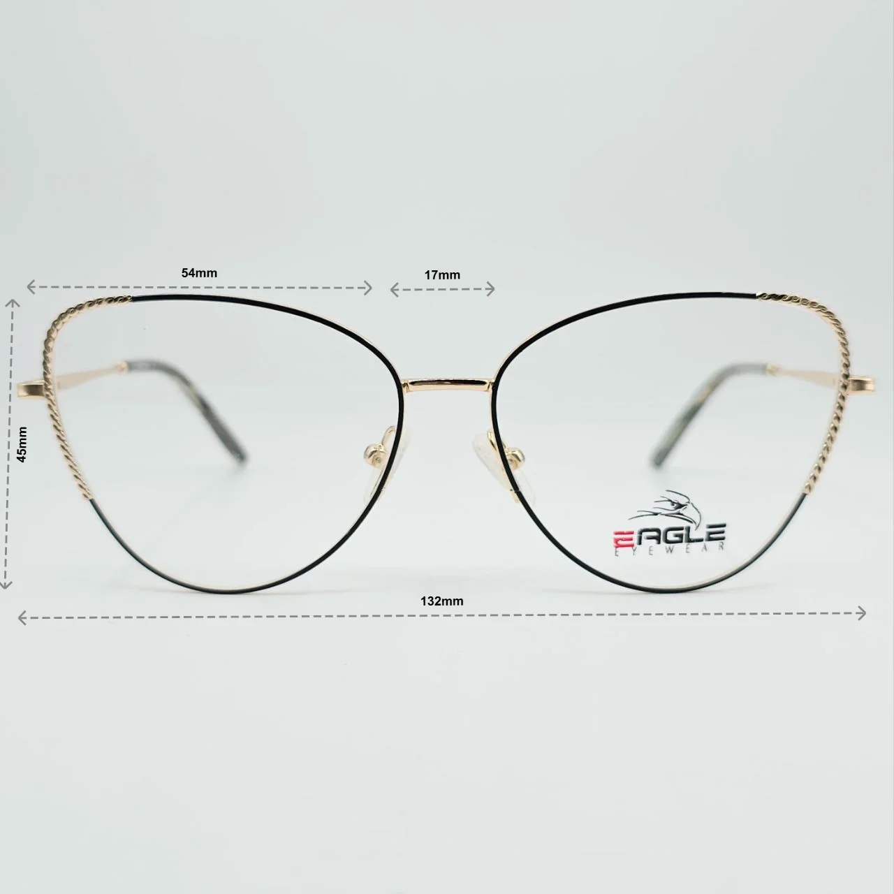 عینک طبی  مثلثی Eagle Eyewear - ابعاد فریم