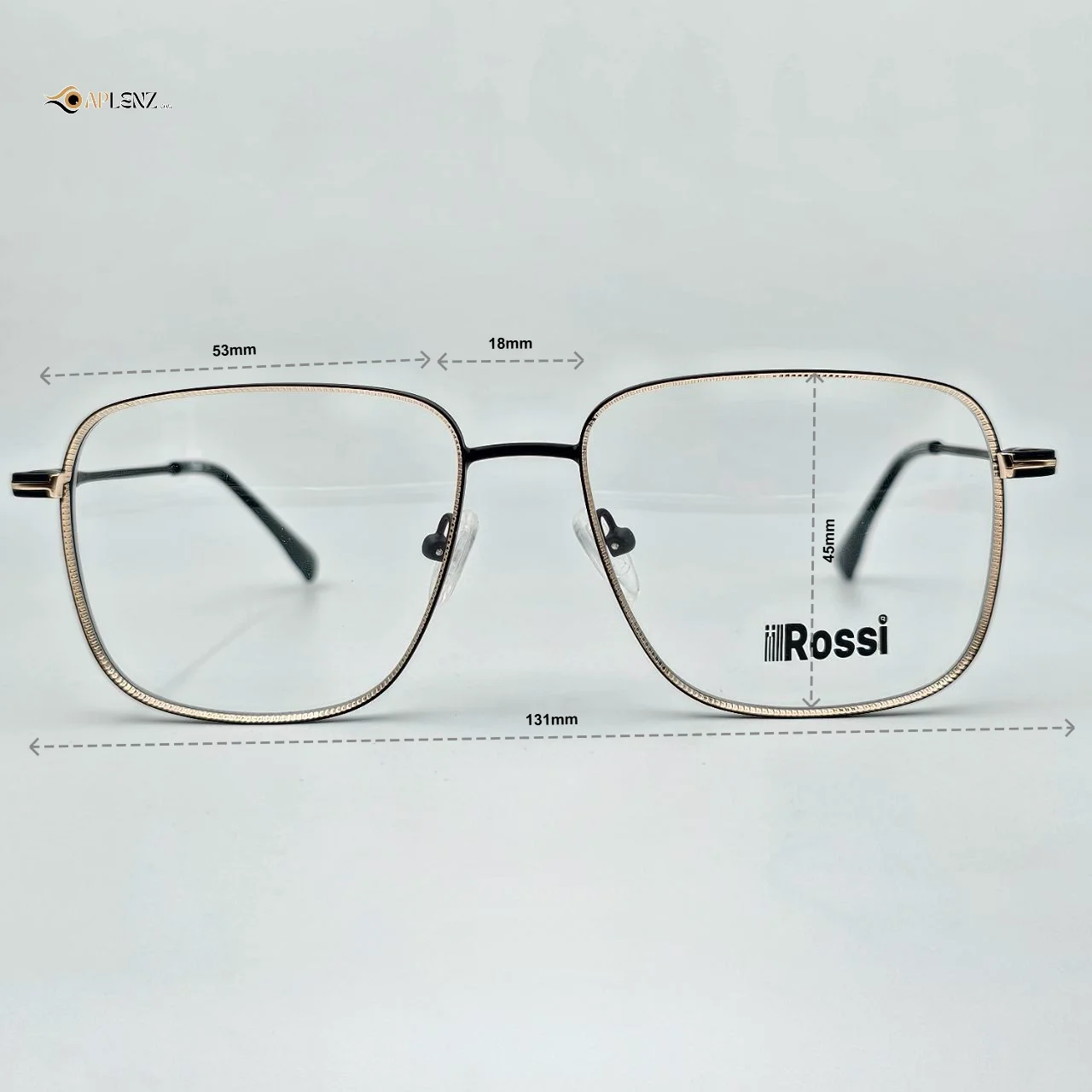 عینک طبی مردانه برند ROSSI - ابعاد فریم
