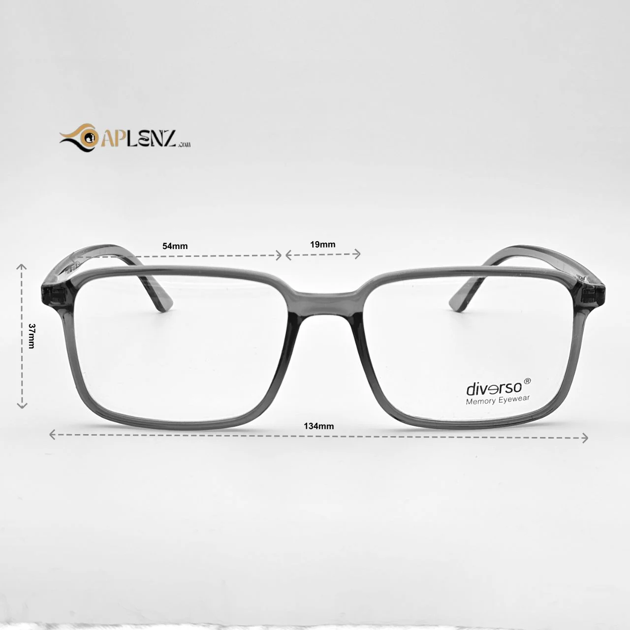 عینک نشکن طبی مردانه-زنانه کائوچو برند دیورسو diverso شفاف کد DV1014 - ابعاد فریم