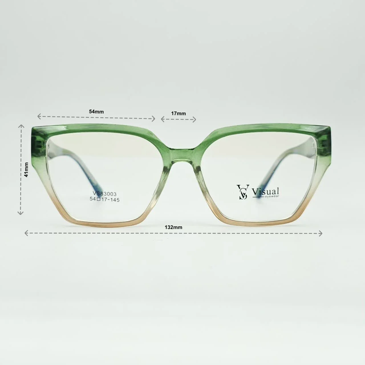 عینک طبی گربه ای برند VISUAL  کدVS83003 - ابعاد فریم