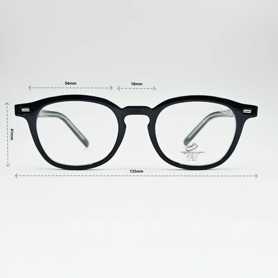 عینک طبی شفاف TR90 برند MOSCOT - ابعاد فریم