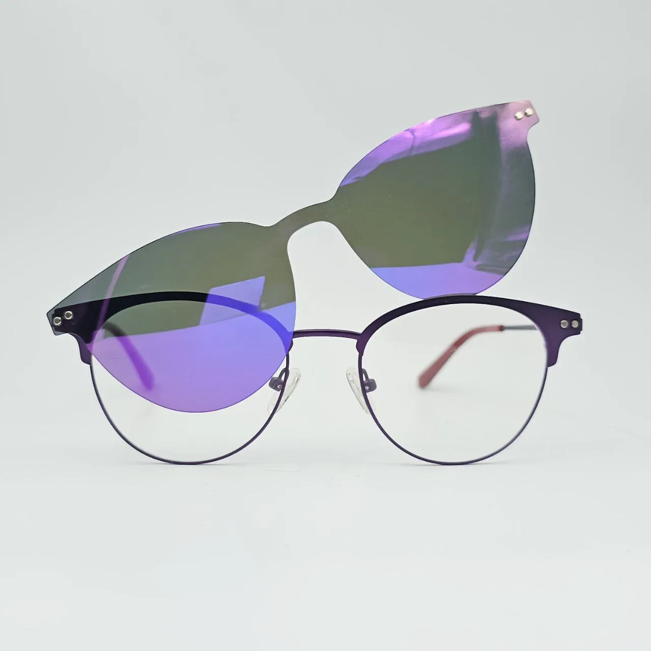عکس بقیه موارد عینک طبی زنانه با کاور آفتابی رنگ purple