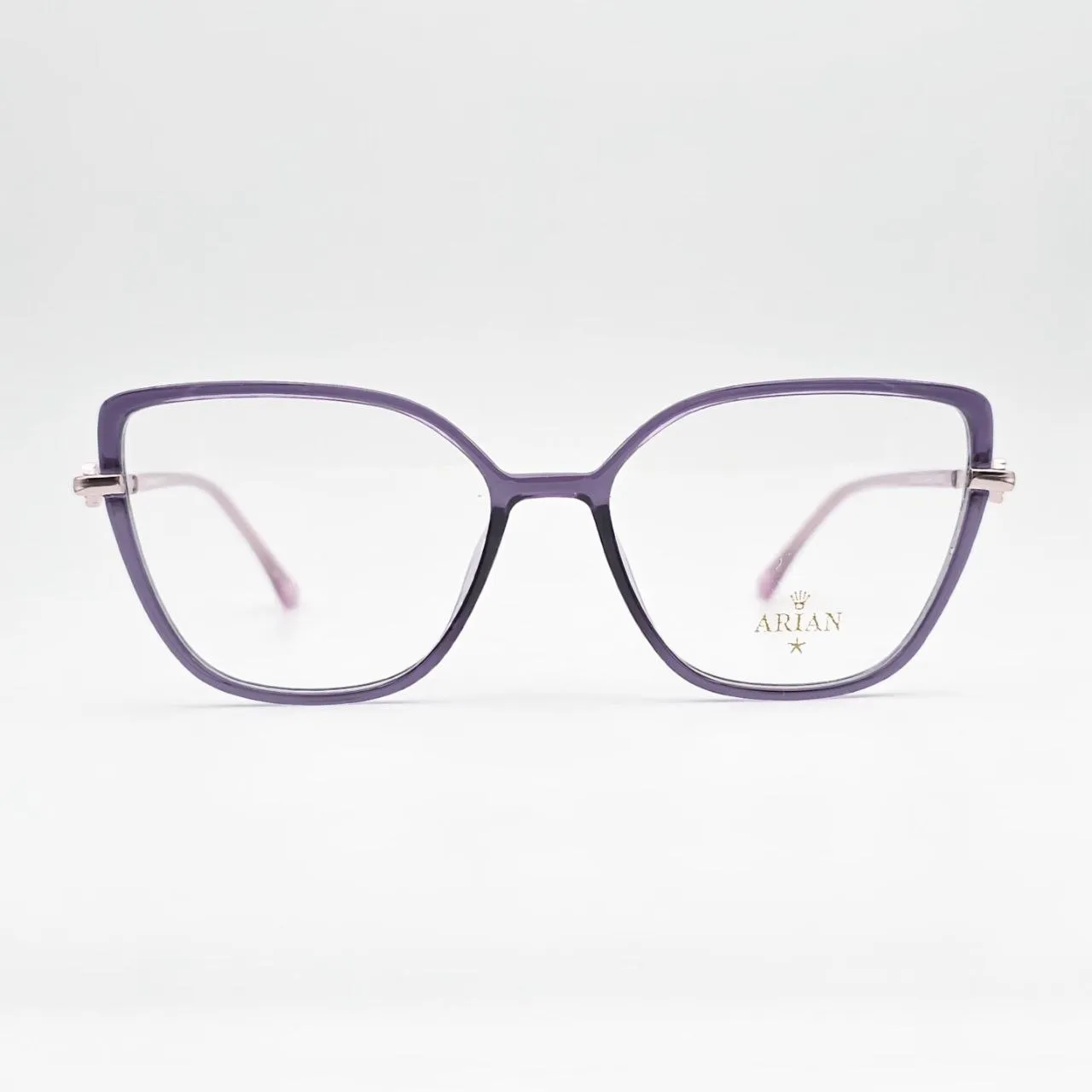 عکس نمای 45 درجه عینک طبی زنانه برند ARIAN  کد 1220 رنگ purple