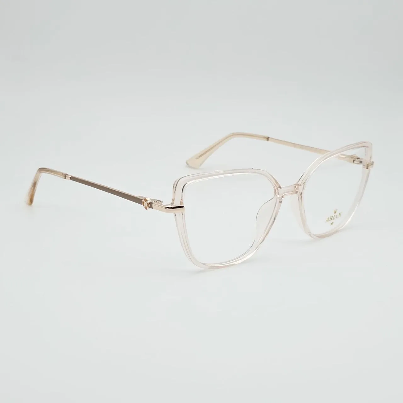 عکس نمای 45 درجه عینک طبی زنانه برند ARIAN  کد 1228 رنگ gold,beige