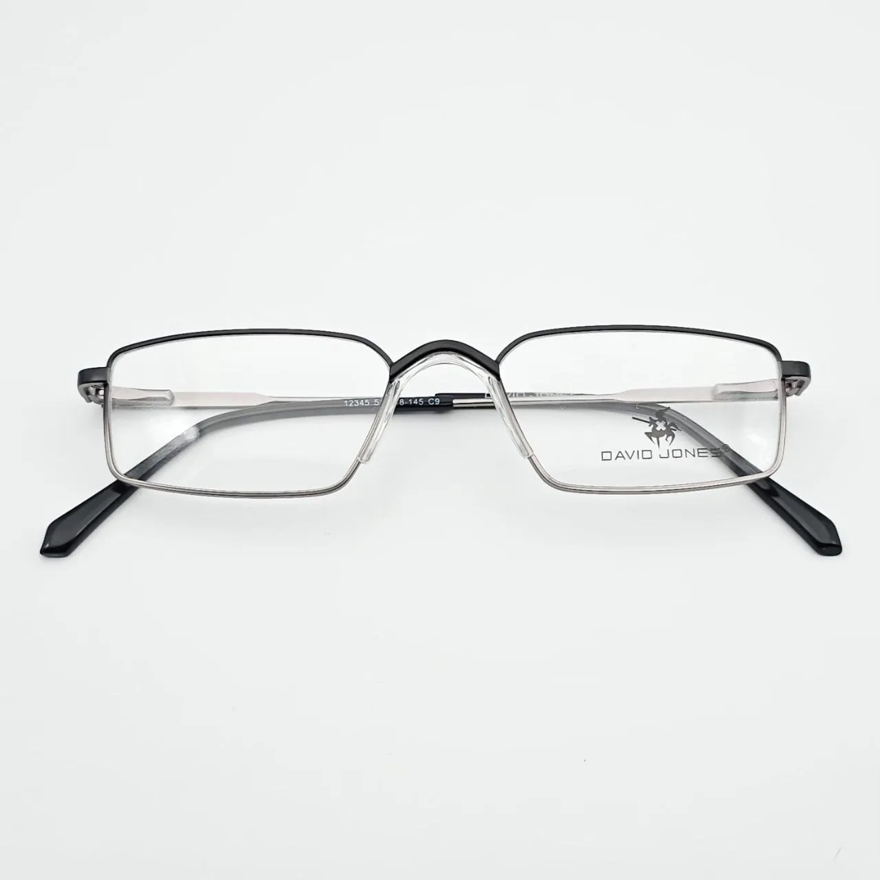 عکس نمای از بالا عینک مخصوص مطالعه برند DIVID JONES رنگ black,silver