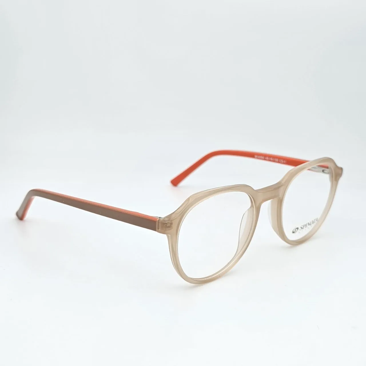 عکس نمای 45 درجه عینک طبی بچگانه برند Spinoza کد ۱۴۵۷ رنگ beige,orange
