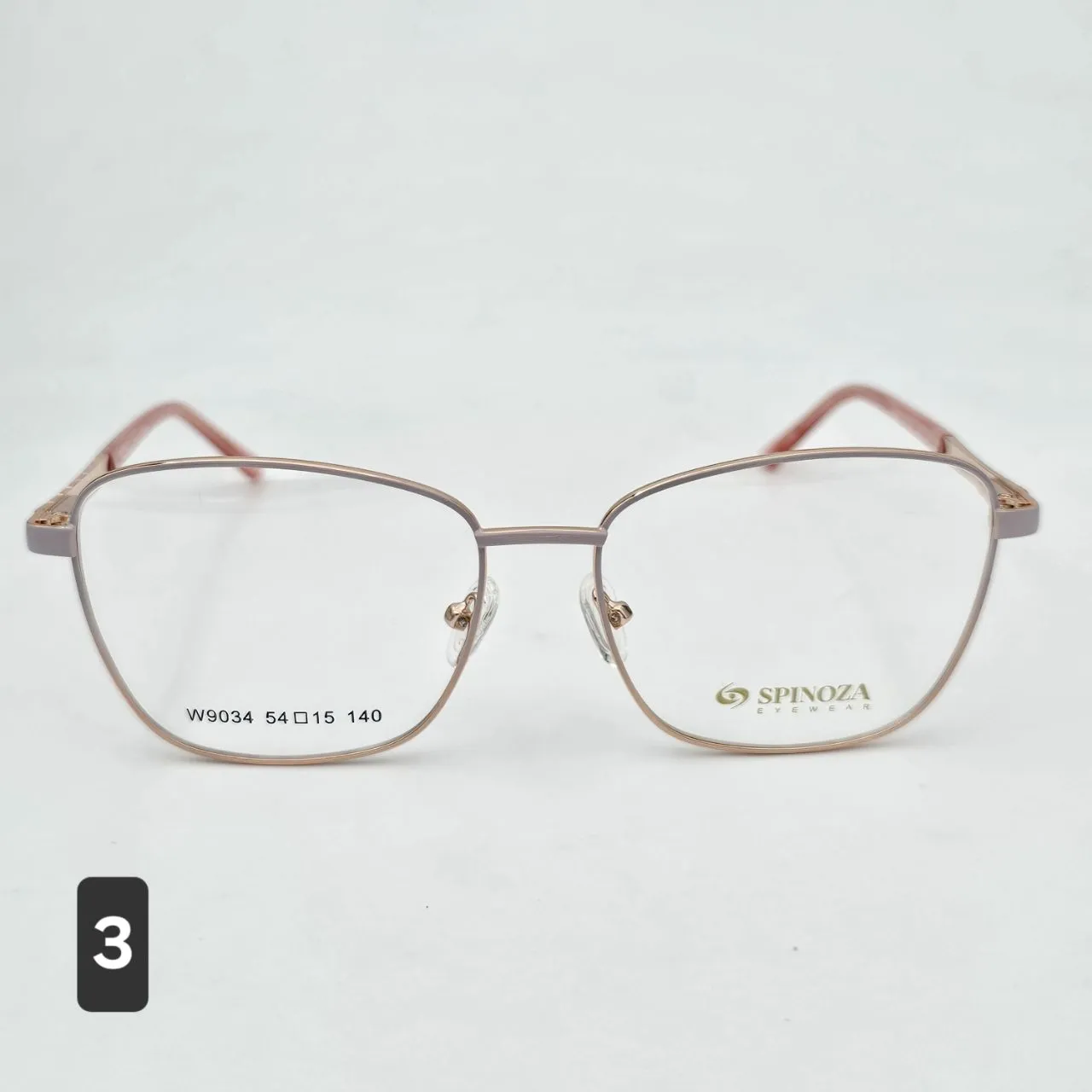 خرید عینک طبی زنانه فتوکرومیک فلزی دسته فنری برند Spinoza کد ۱۶۸۸ رنگ gold,pink|matte