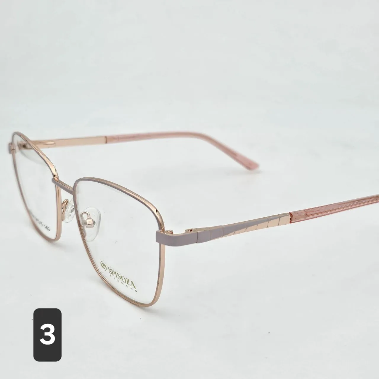 خرید عینک طبی زنانه فتوکرومیک فلزی دسته فنری برند Spinoza کد ۱۶۸۸ رنگ gold,pink:طلایی کالباسی|matte