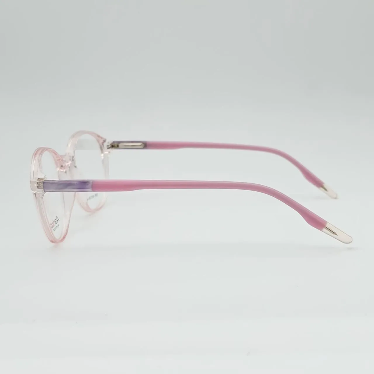 عکس نمای دسته فریم عینک طبی مردانه-زنانه کائوچو شفاف نیمه گرد برند Eyewear کد ۱۷۱۴ رنگ pink