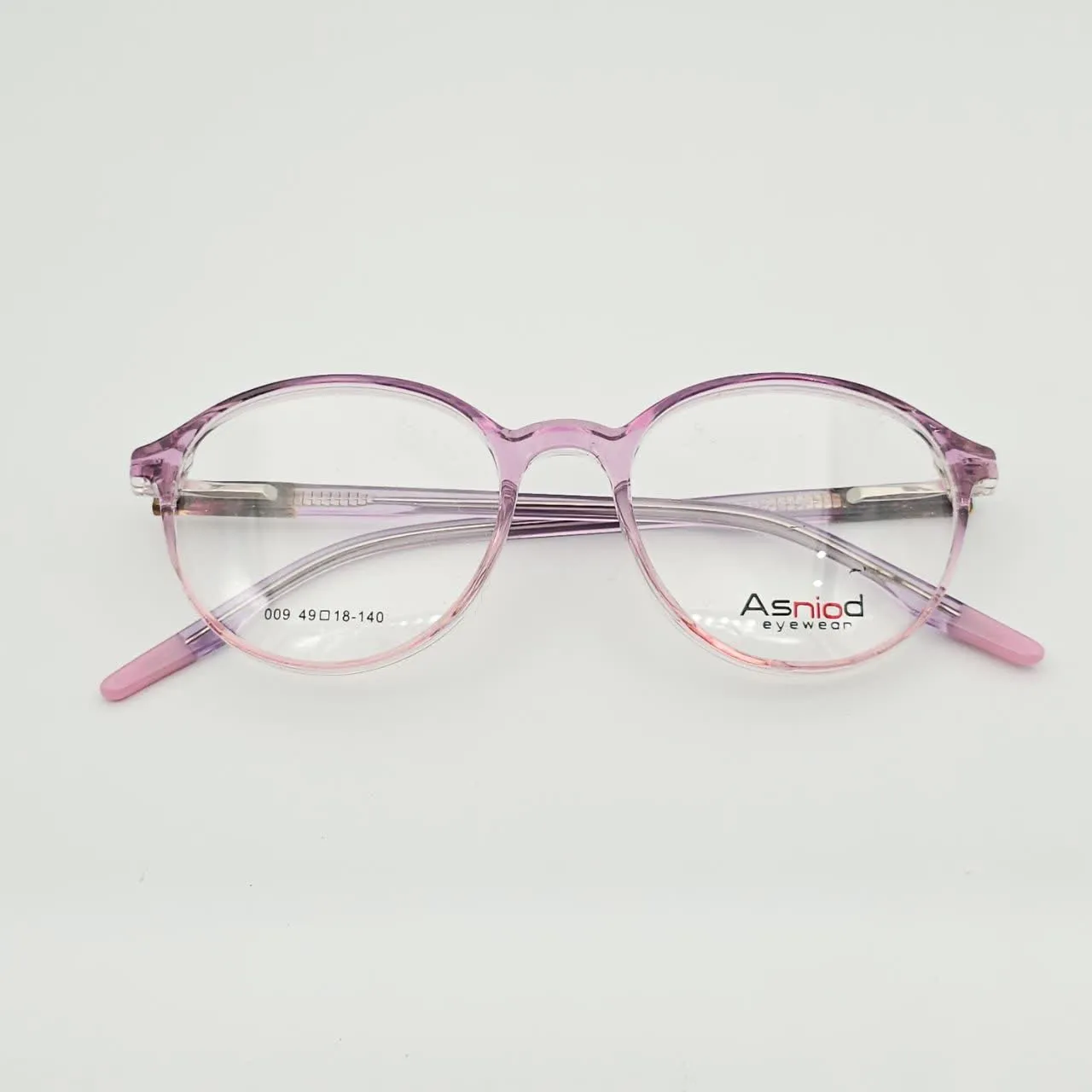 عکس نمای از بالا فریم عینک طبی مردانه-زنانه کائوچو شفاف نیمه گرد برند Eyewear کد ۱۷۱۴ رنگ purple