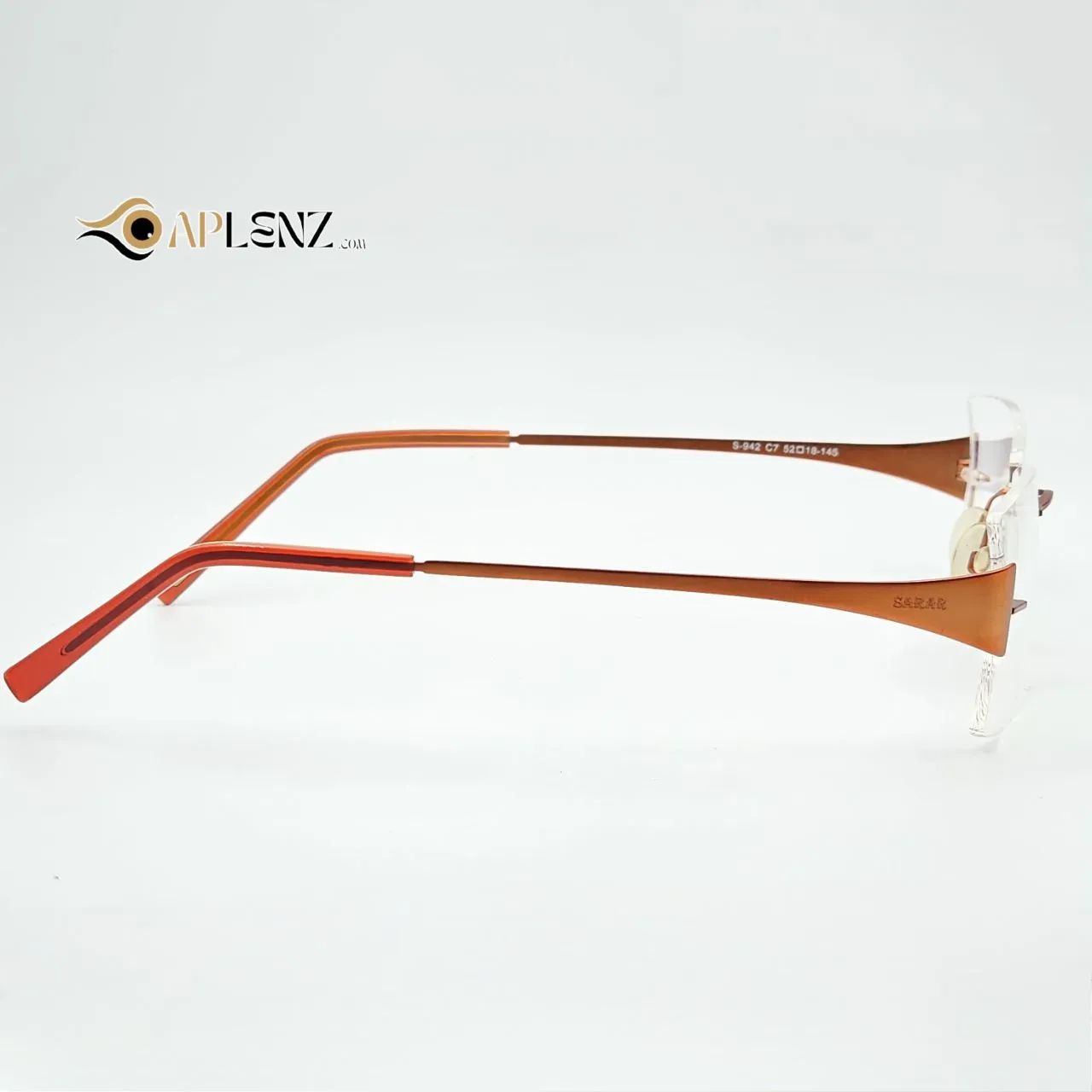 عکس نمای دسته عینک طبی زنانه بدونه دور برند sarar prestige کد ۱۷۳۰ رنگ orange