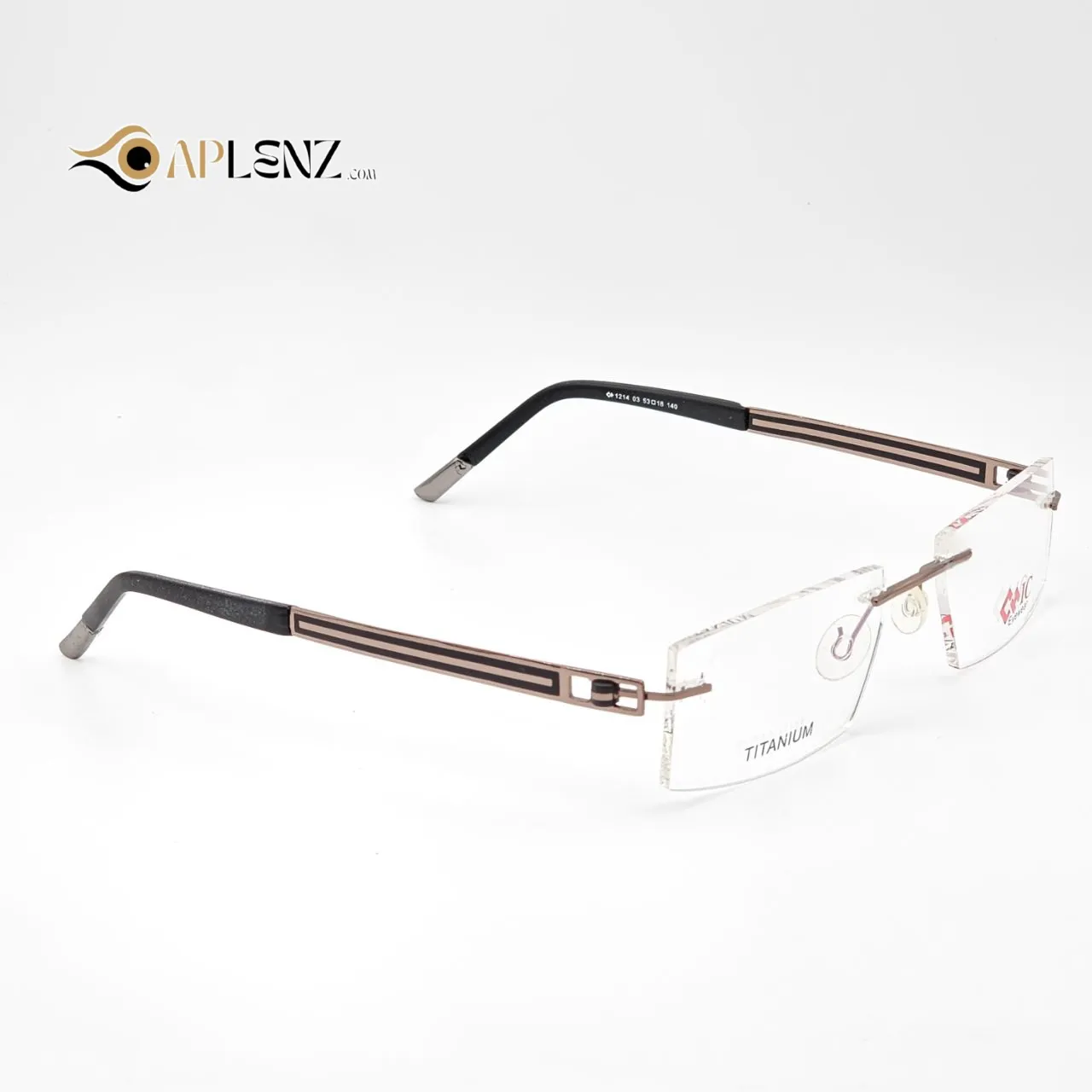 عکس نمای 45 درجه عینک طبی بدونه دور برند HCIC eyewear کد ۱۷۴۶ رنگ black,brown