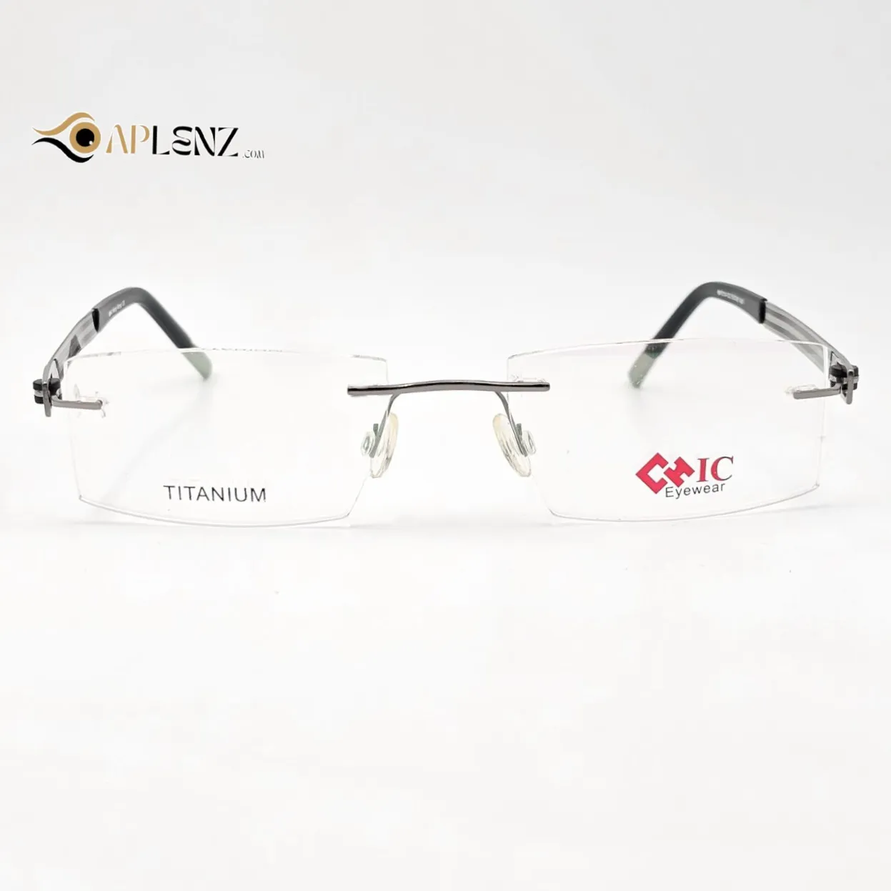 عینک طبی بدونه دور برند HCIC eyewear کد ۱۷۴۶ - مشکی / نقره‌ای