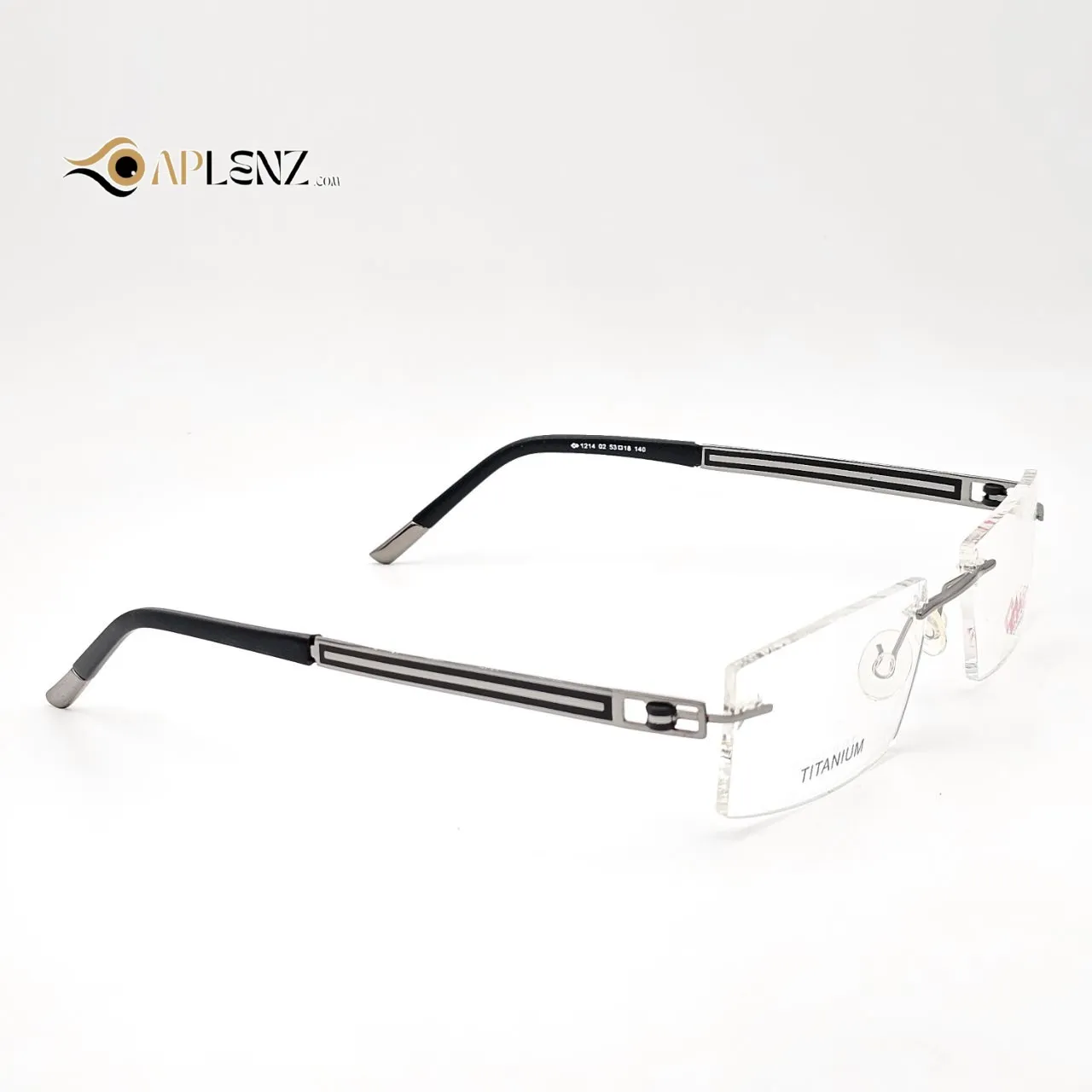 عکس نمای 45 درجه عینک طبی بدونه دور برند HCIC eyewear کد ۱۷۴۶ رنگ black,silver