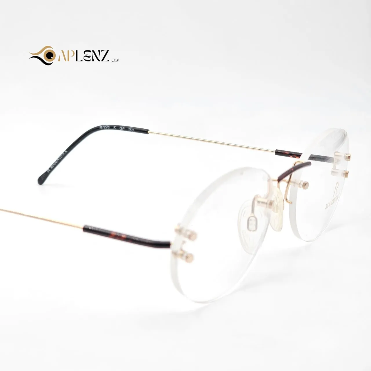 عکس نمای دسته عینک طبی مردانه-زنانه گرد بدون دور برند RODENSTOCK کد ۱۷۴۹ رنگ gold,leopard