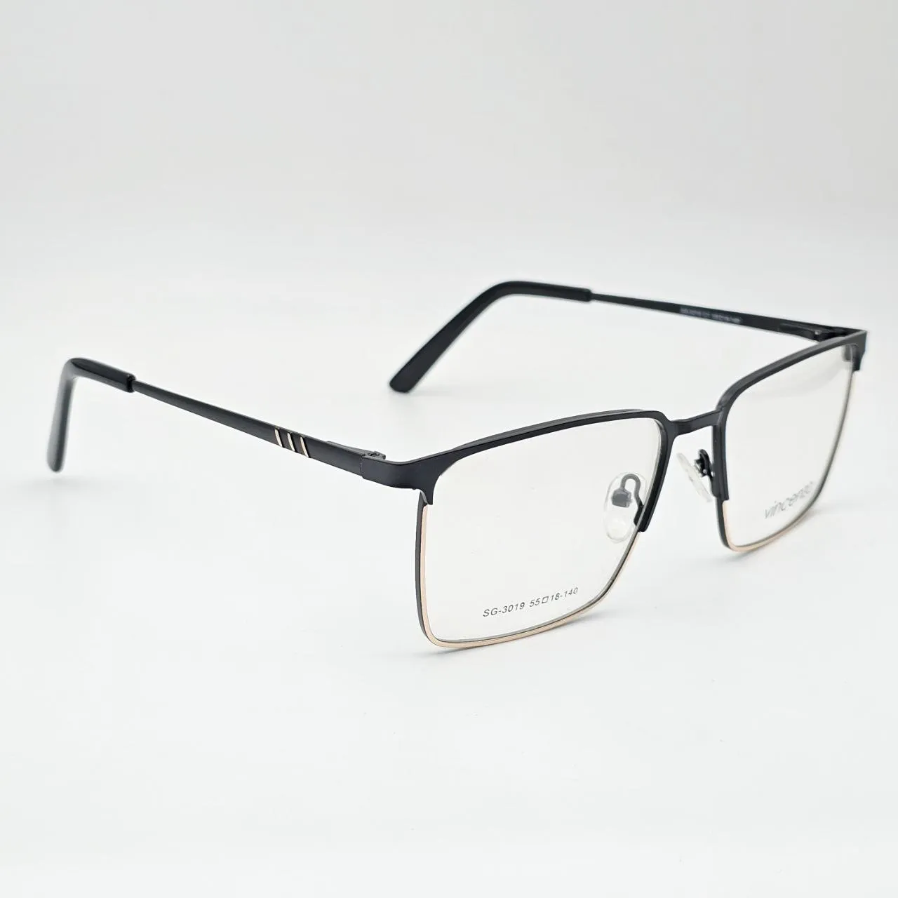 عکس نمای 45 درجه عینک طبی مردانه فلزی VINCENZO رنگ black,gold