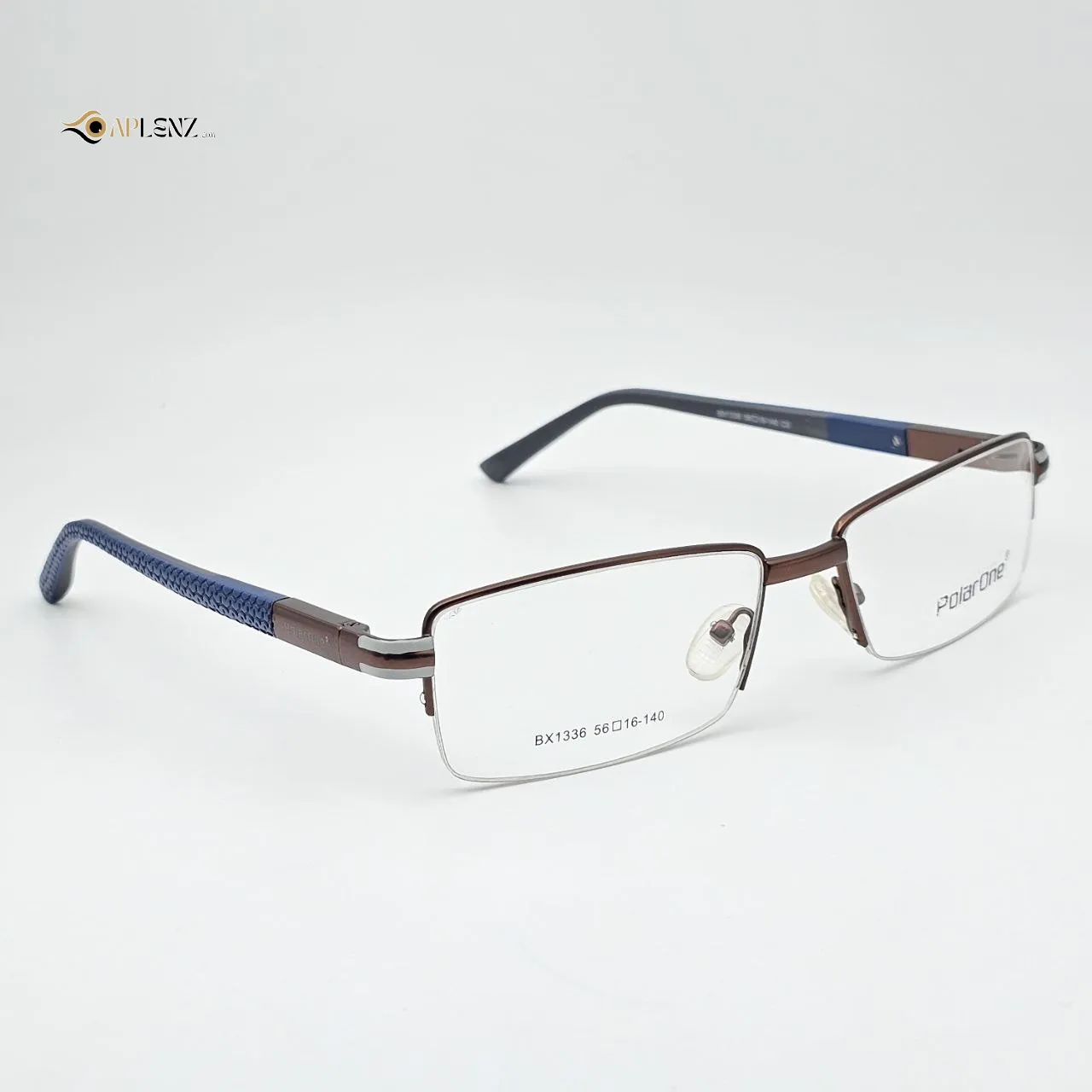 عکس نمای 45 درجه عینک طبی مردانه-زنانه polar one رنگ brown,navy