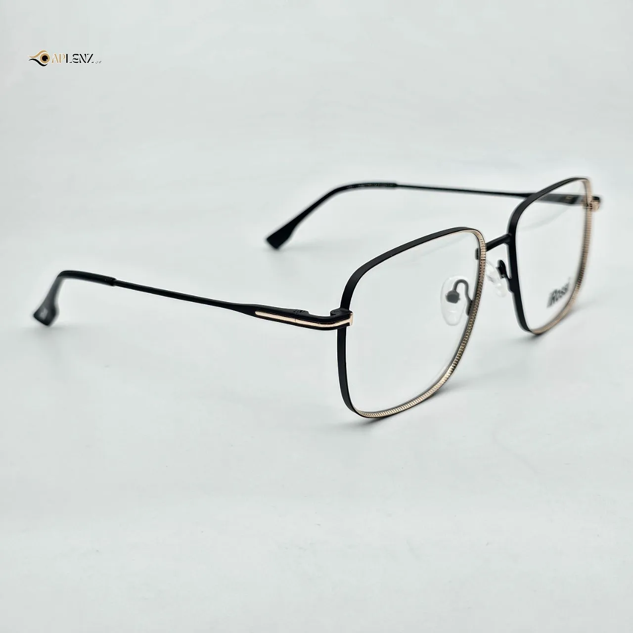 عکس نمای 45 درجه عینک طبی مردانه برند ROSSI رنگ black,gold