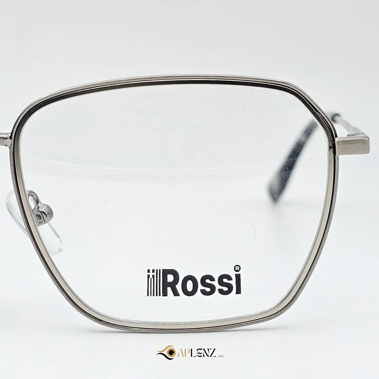 عکس نمای از بالا عینک طبی مردانه نقره ای برند ROSSI رنگ silver