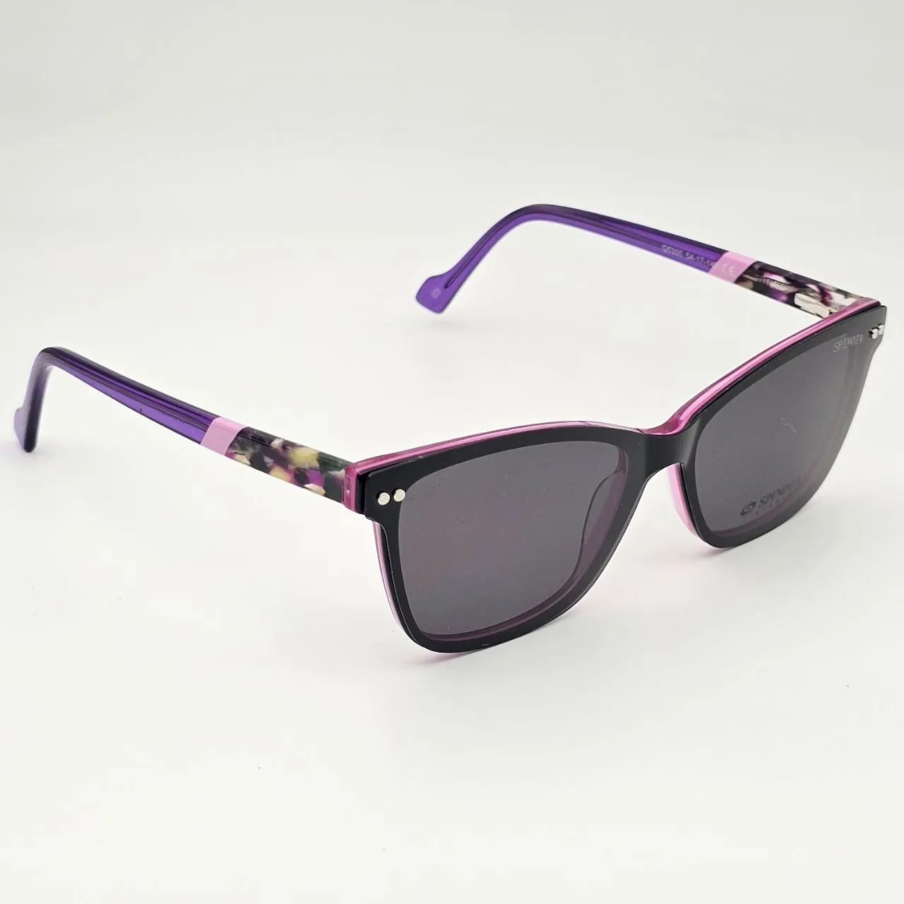 عکس نمای دسته عینک طبی کاوردار برند Spinoza رنگ pink,purple