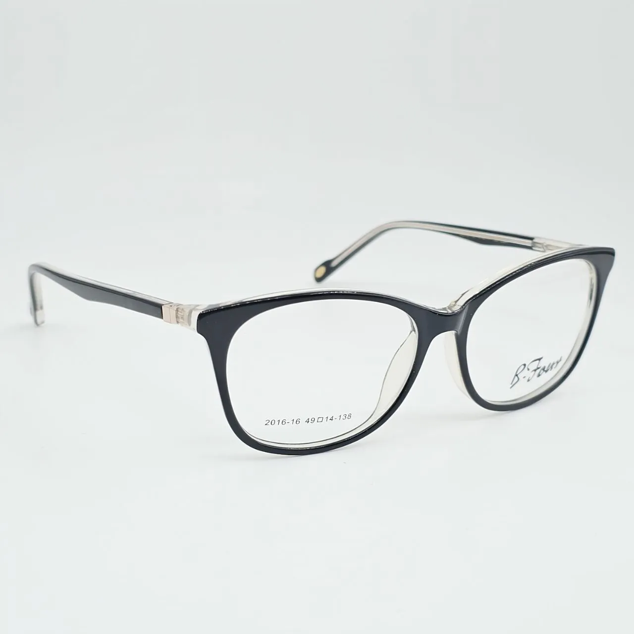 عکس نمای 45 درجه عینک طبی کائوچو ای رنگ black,transparent
