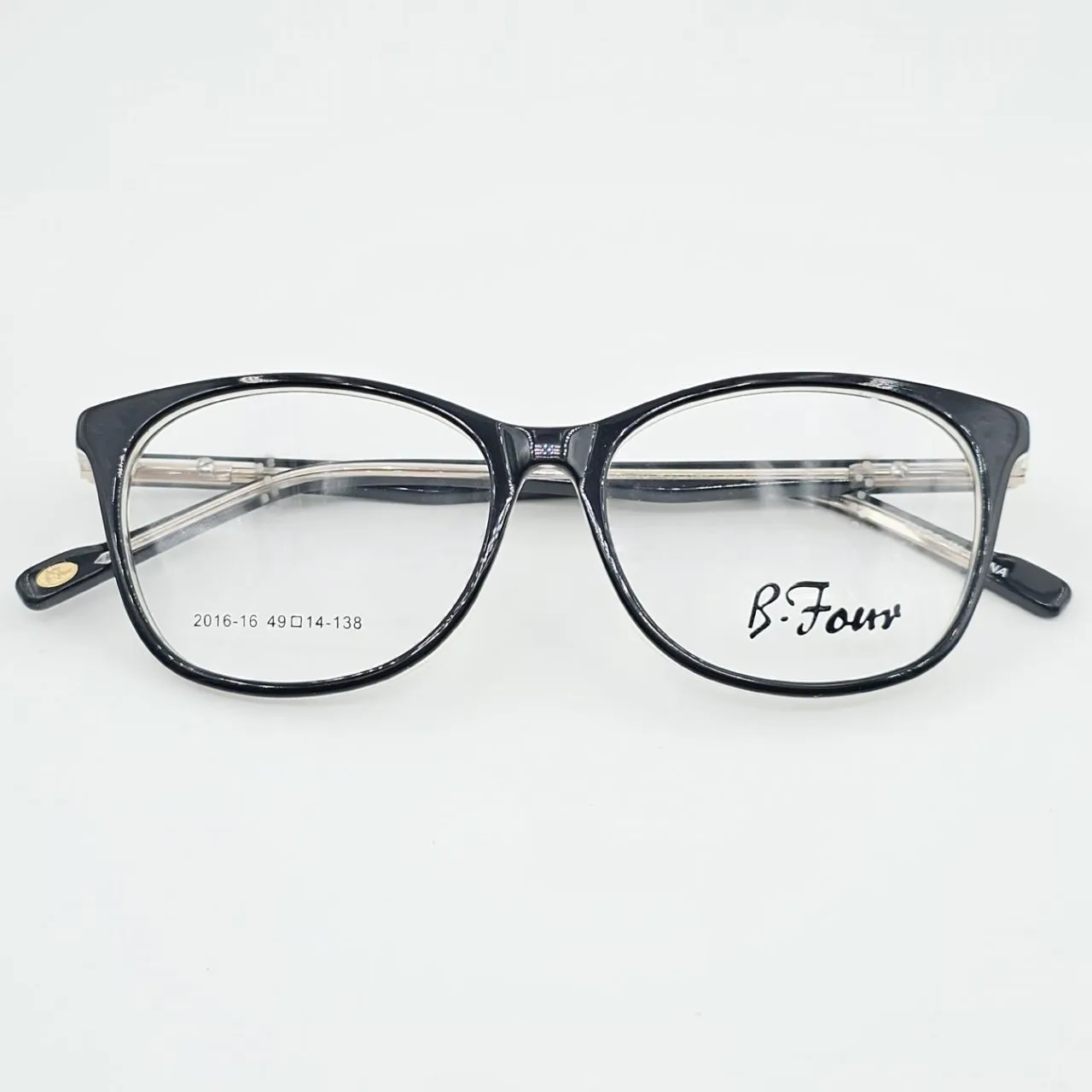 عکس نمای از بالا عینک طبی کائوچو ای رنگ black,transparent