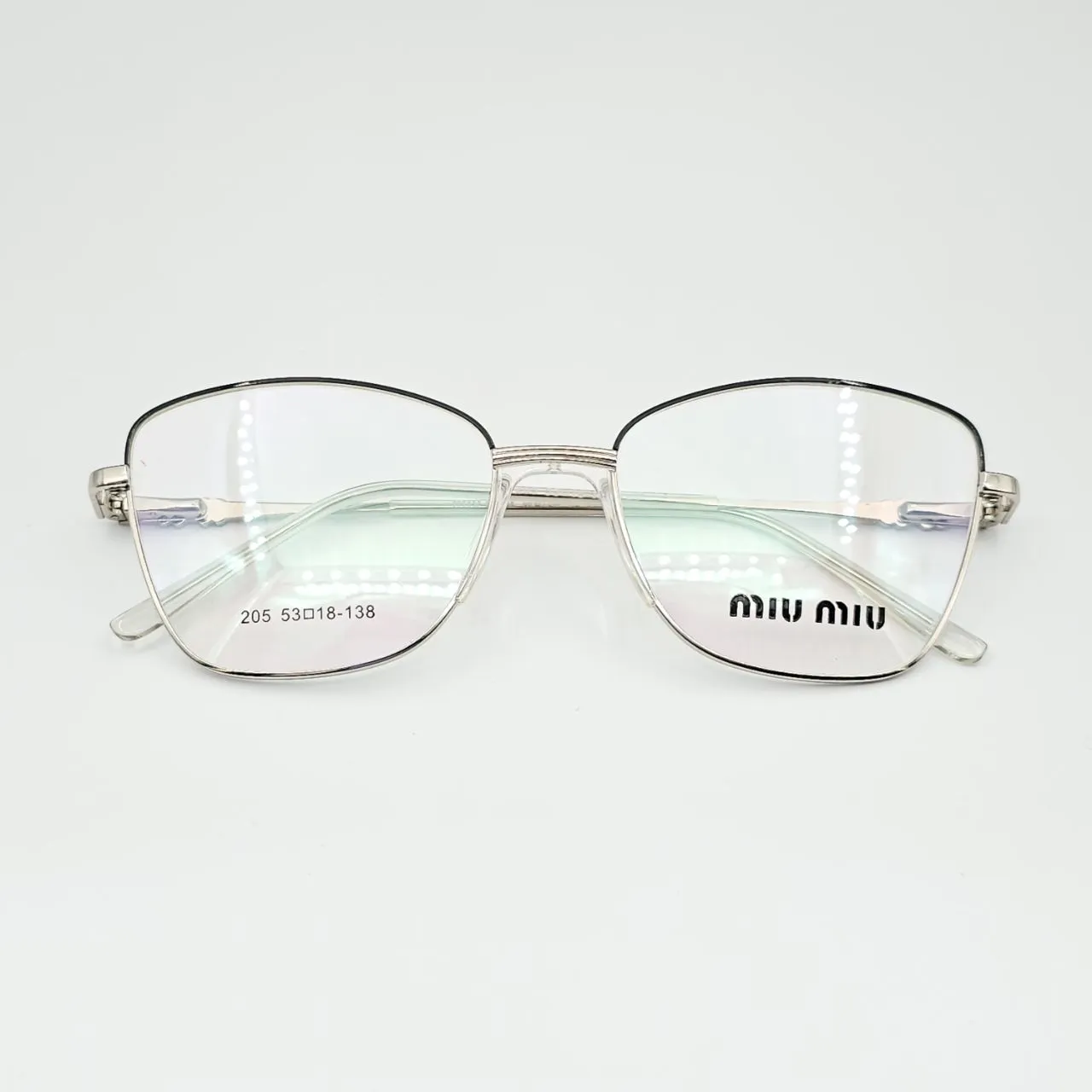 عکس نمای از بالا عینک طبی مردانه-زنانه miu miu کد 205 رنگ silver,transparent