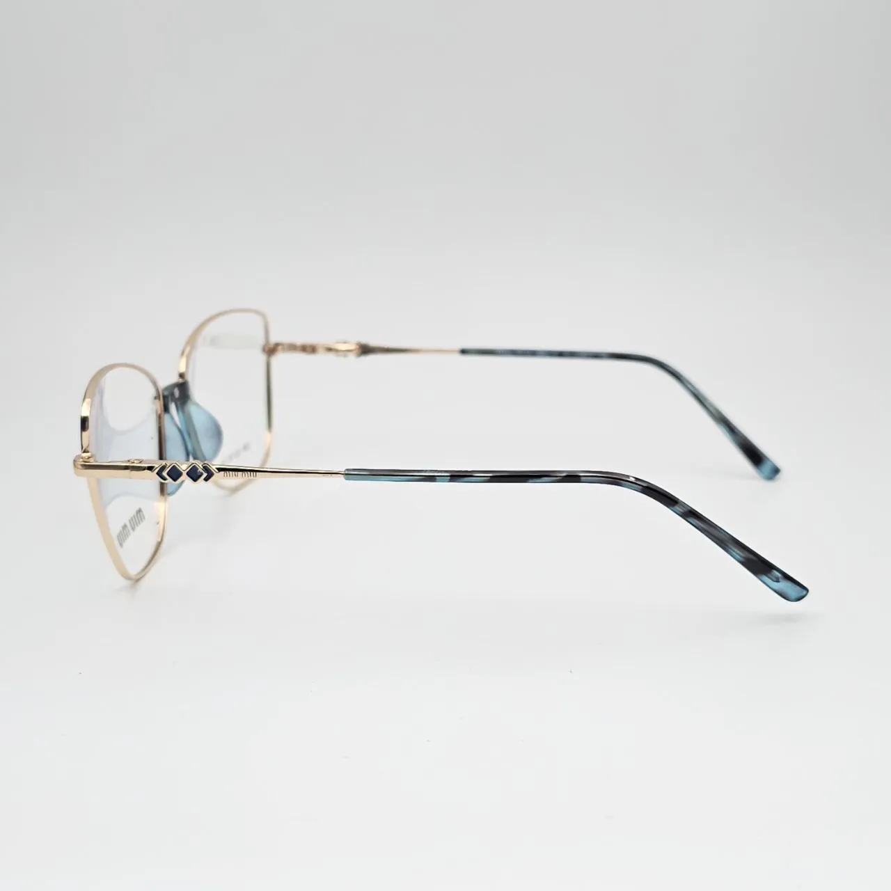 عکس نمای دسته عینک طبی زنانه miu miu کد 208 رنگ gold,blue