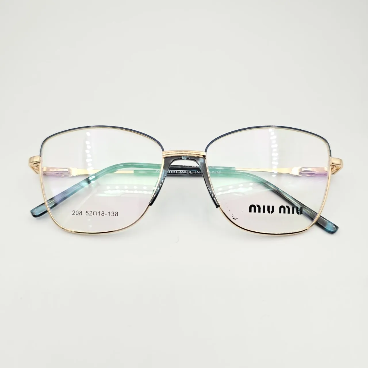 عکس نمای از بالا عینک طبی زنانه miu miu کد 208 رنگ gold,blue