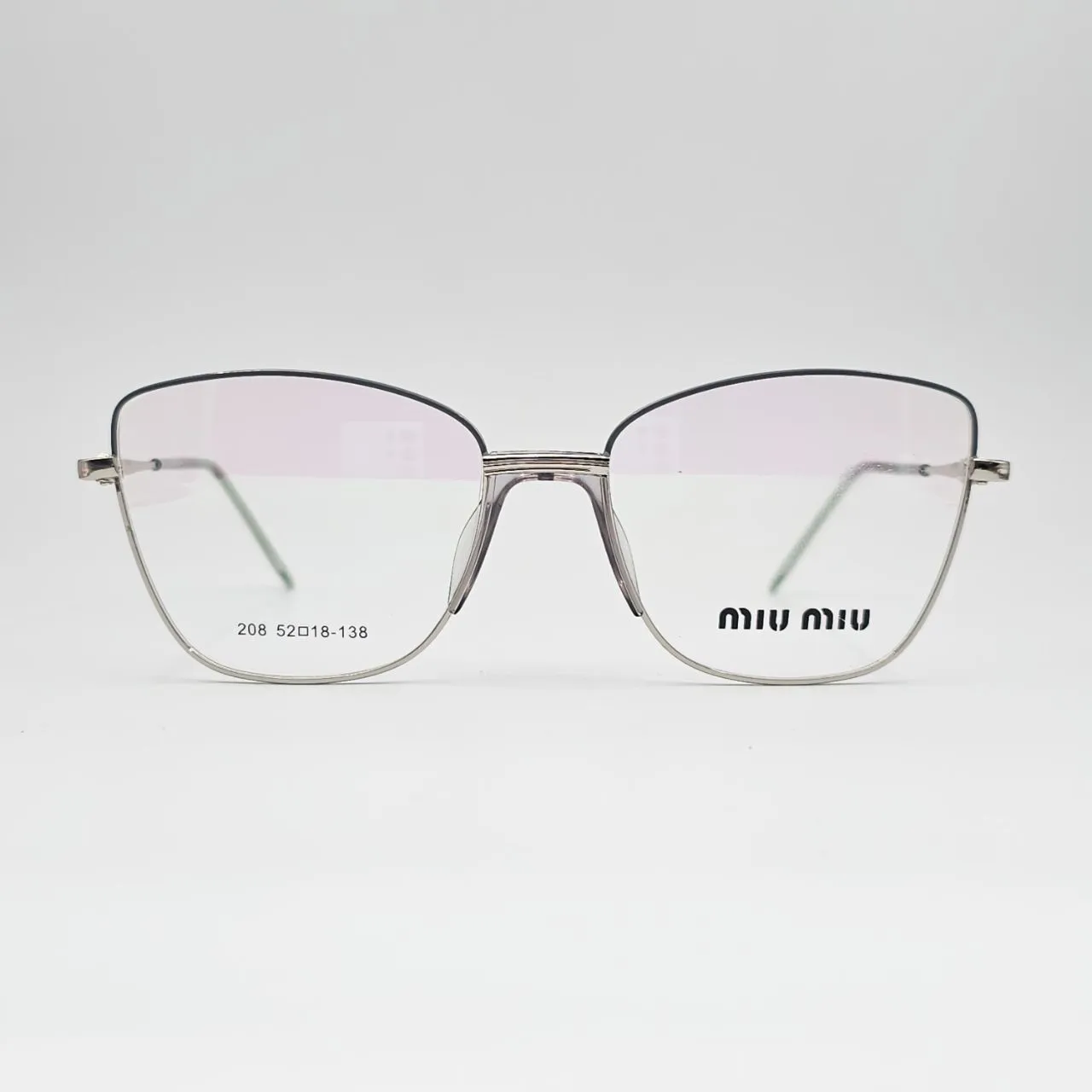 عینک طبی زنانه miu miu کد 208 - خاکستری / نقره‌ای