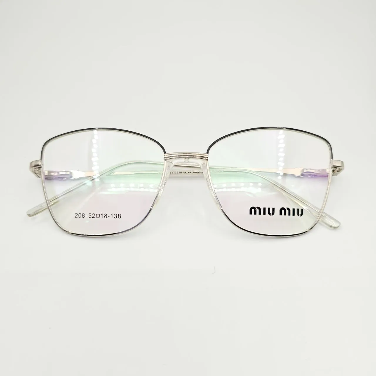 عکس نمای از بالا عینک طبی زنانه miu miu کد 208 رنگ silver,transparent