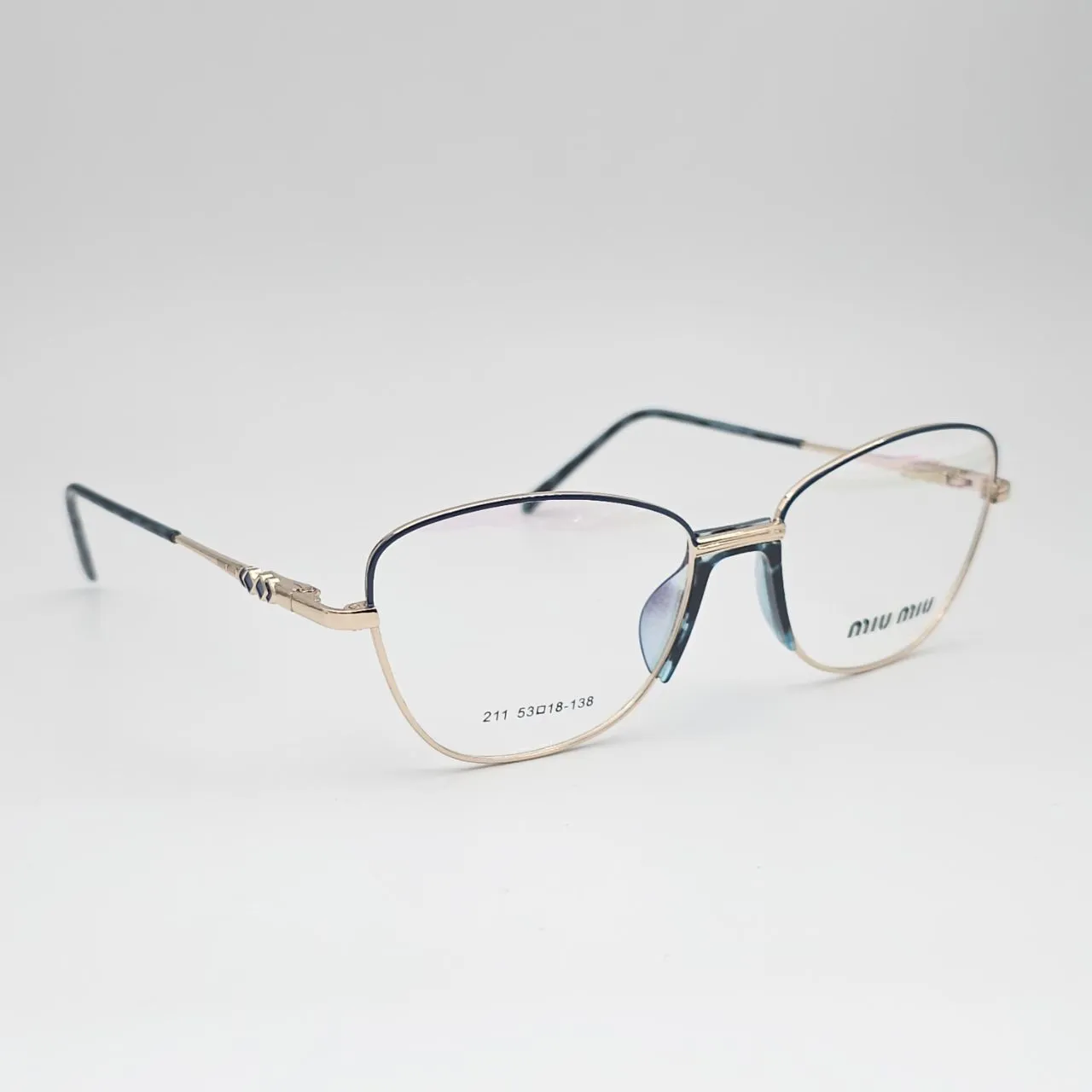 عکس نمای دسته عینک طبی miu miu کد 211 رنگ gold,blue