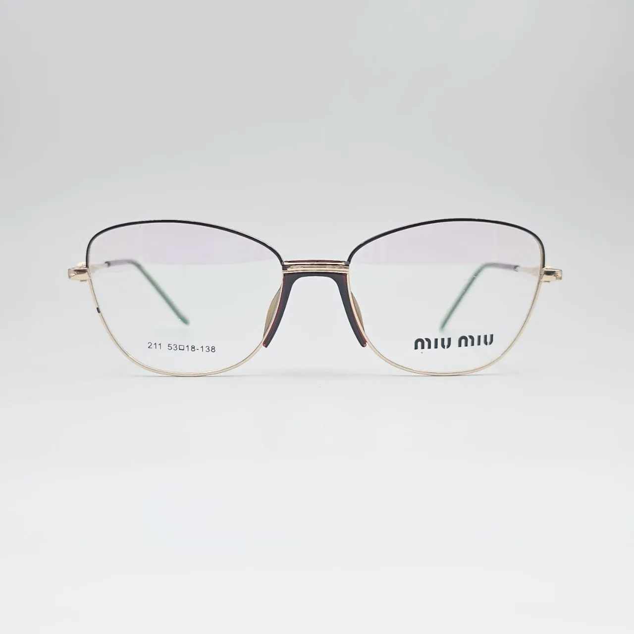 عینک طبی miu miu کد 211 - طلایی / brown-glossy