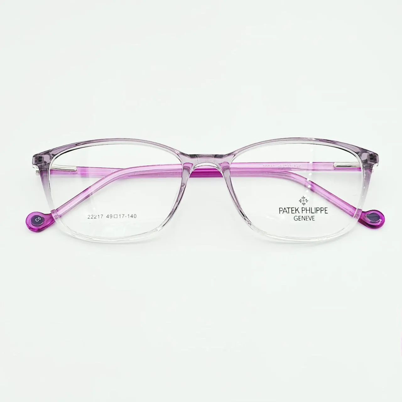 عکس نمای دسته عینک طبی زنانه گربه ای Patek Philippe رنگ purple
