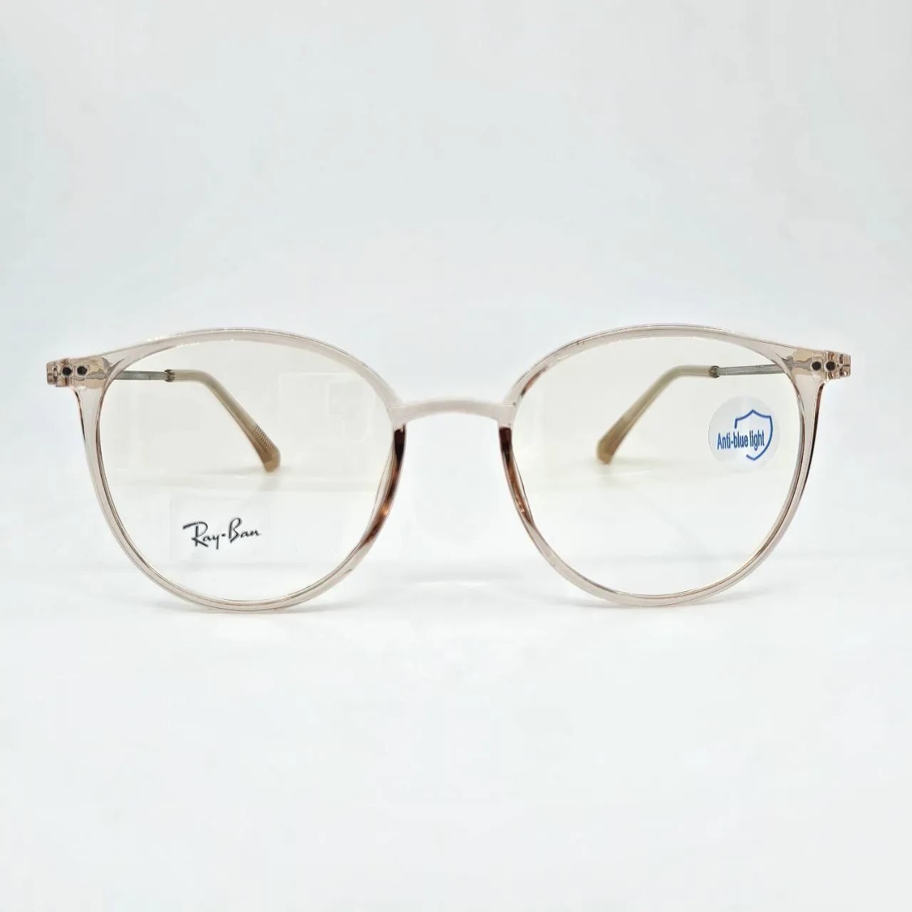 خرید عینک بلوکات گرد شفاف رنگ beige