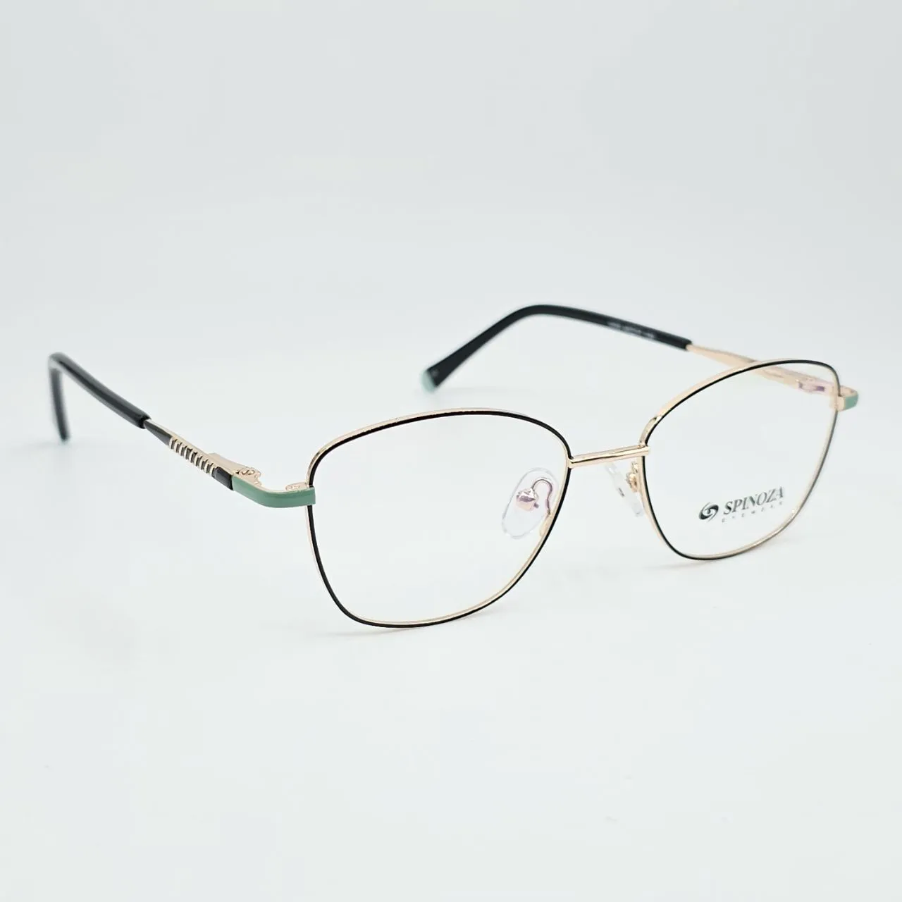 عکس نمای 45 درجه عینک طبی زنانه برند SPINOZA رنگ black,gold