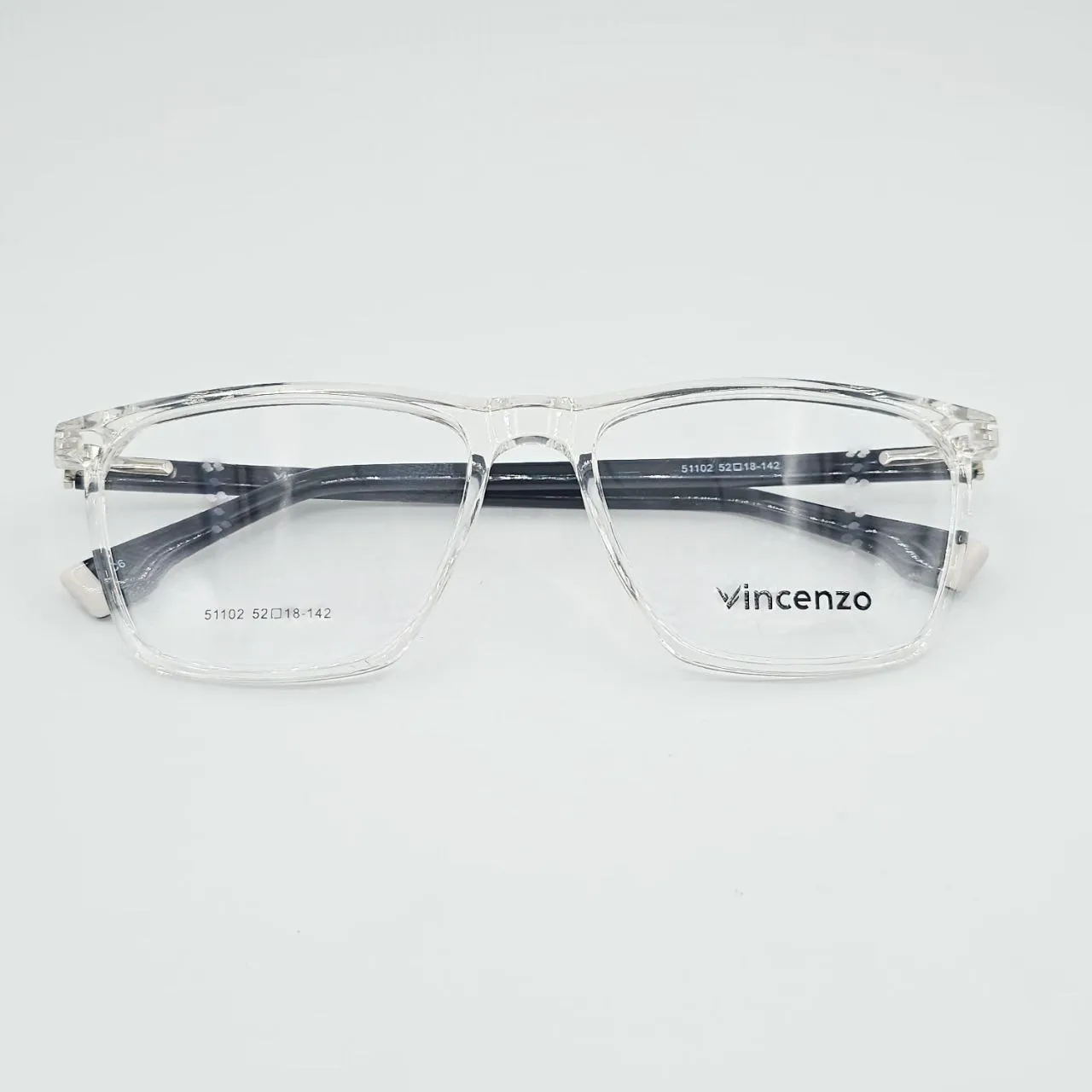 عکس نمای از بالا عینک طبی شفاف مردانه Vincenzo رنگ black,transparent