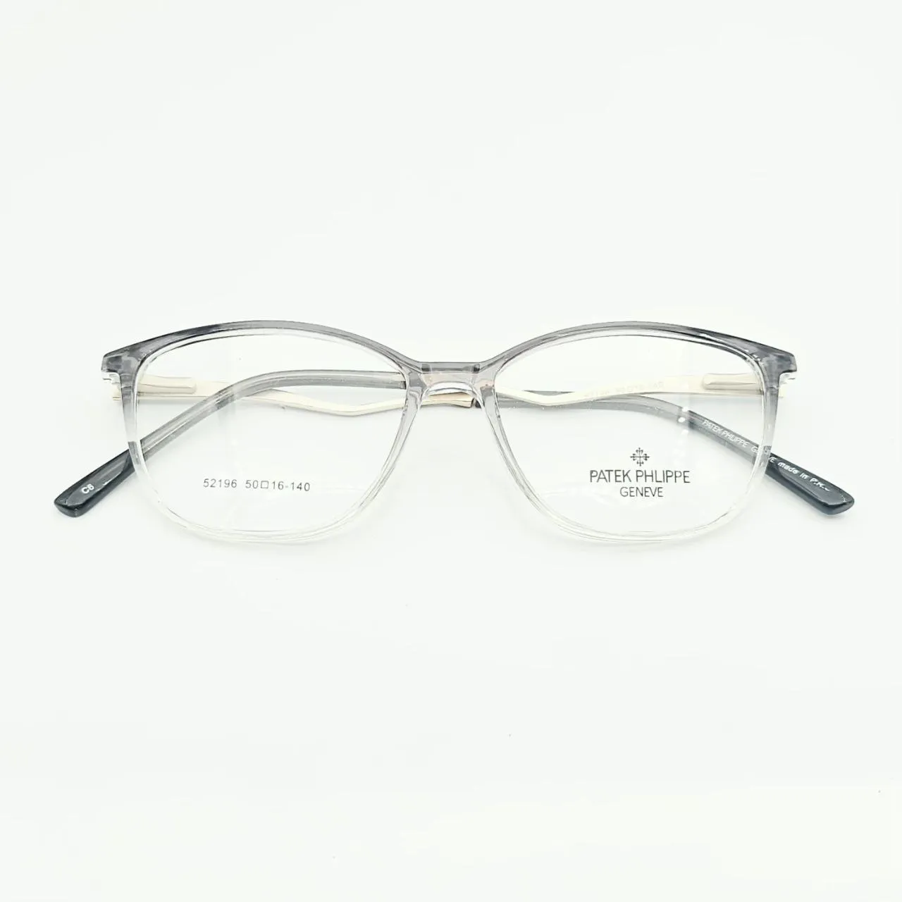 عکس نمای از بالا عینک طبی زنانه گربه‌ای Patek Philippe رنگ white,gray