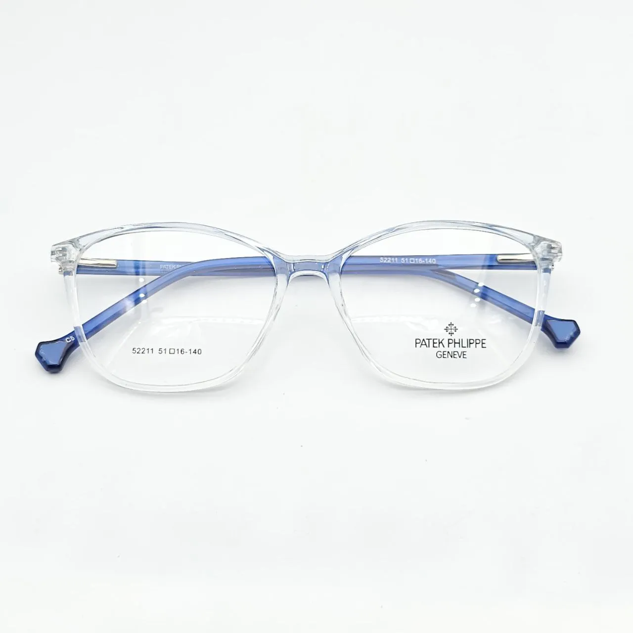 عکس نمای از بالا عینک طبی زنانه نشکن patek philippe رنگ blue,transparent