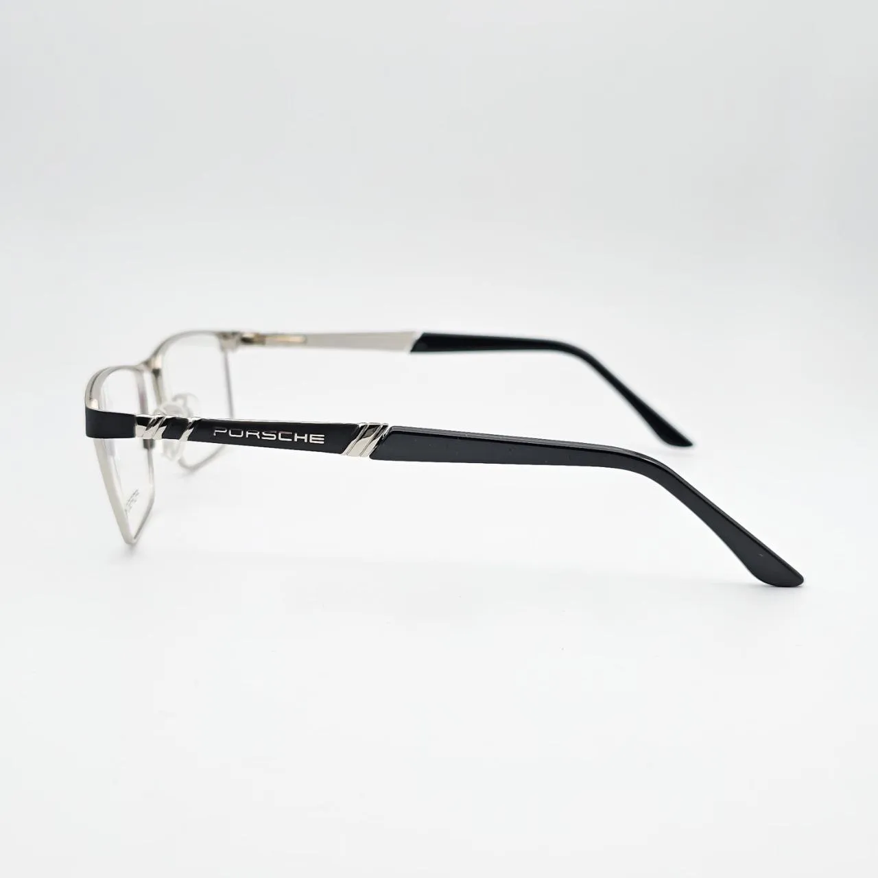 عکس نمای دسته عینک طبی فزی برند پروشه مدل 66334 رنگ black,silver