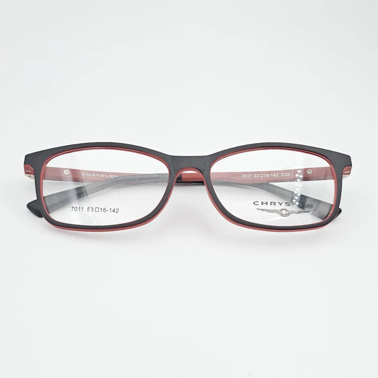 عکس نمای از بالا عینک دوکاره Chrysler مشکی-قرمز با کاور مغناطیسی و محافظ UV400 رنگ black,red