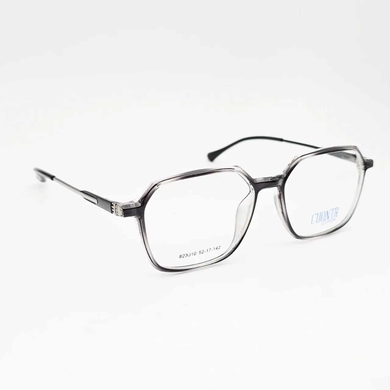 عکس نمای 45 درجه عینک طبی کائوچو مردانه CUONTR رنگ black,transparent
