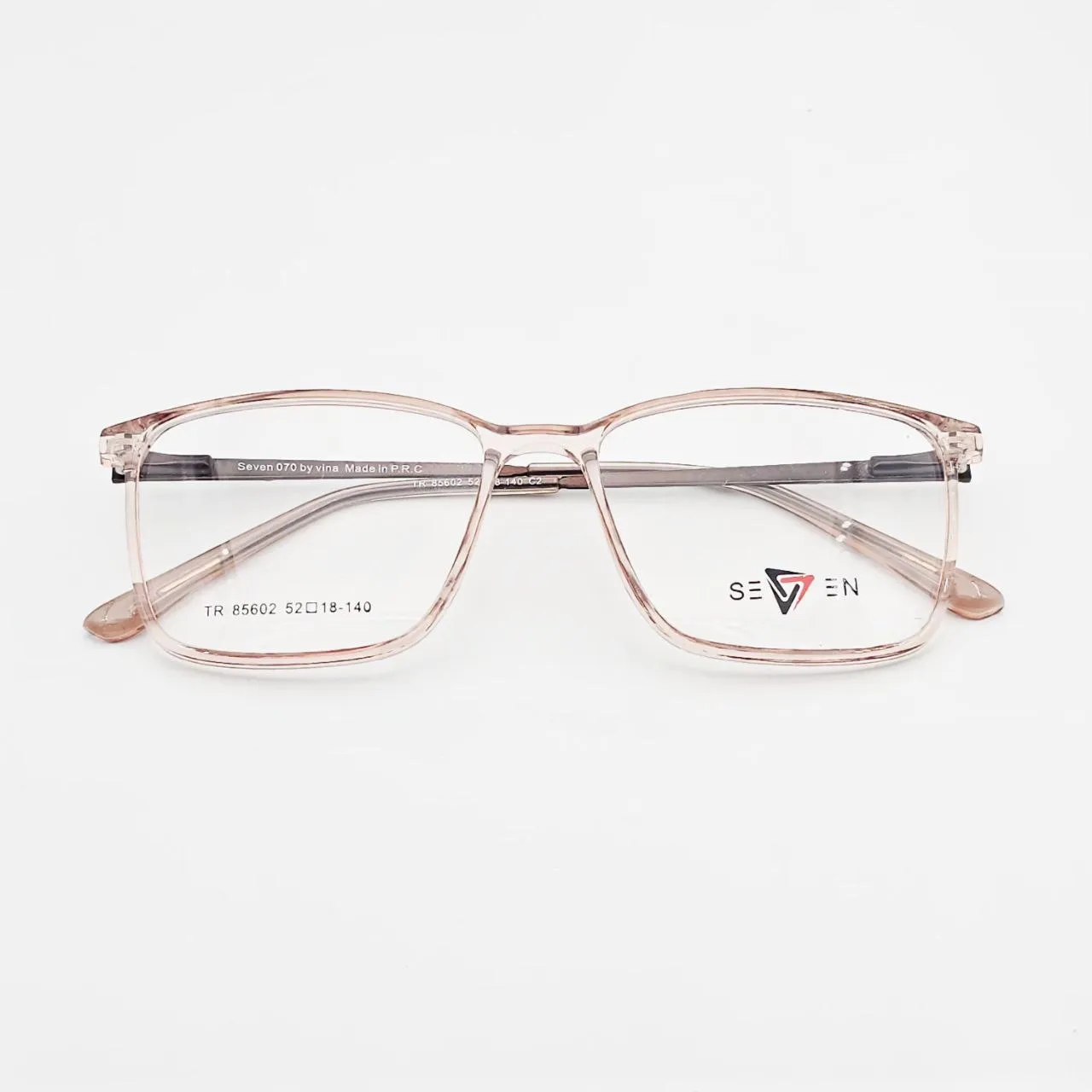 عکس نمای از بالا عینک شفاف طبی SEVEN رنگ beige