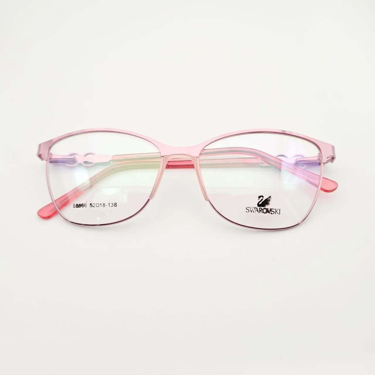 عکس نمای از بالا عینک طبی زنانه مدل swarovski کد 88866 رنگ pink