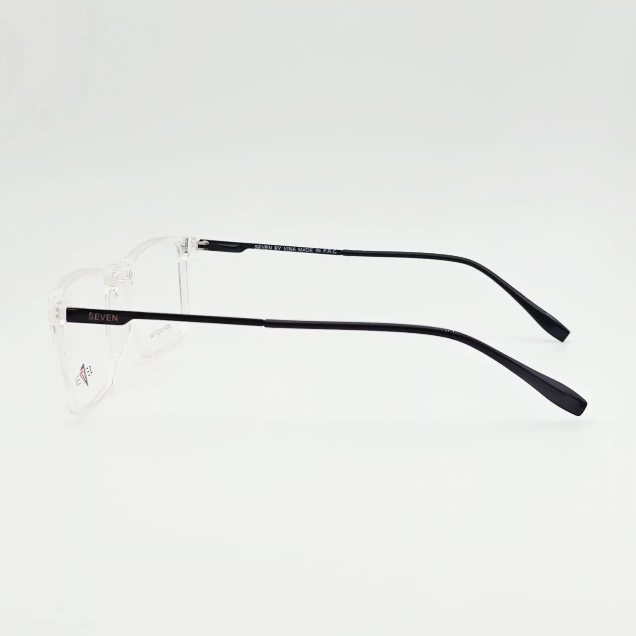عکس نمای دسته عینک طبی مردانه Seven رنگ black,transparent