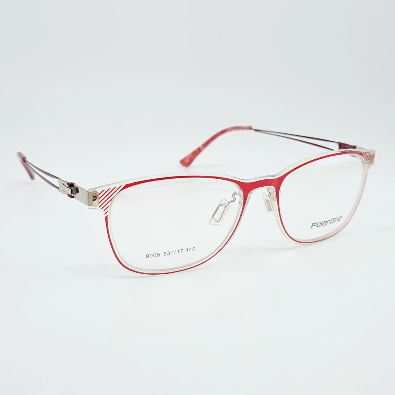 عکس نمای 45 درجه عینک قرمز Polar One رنگ red,transparent
