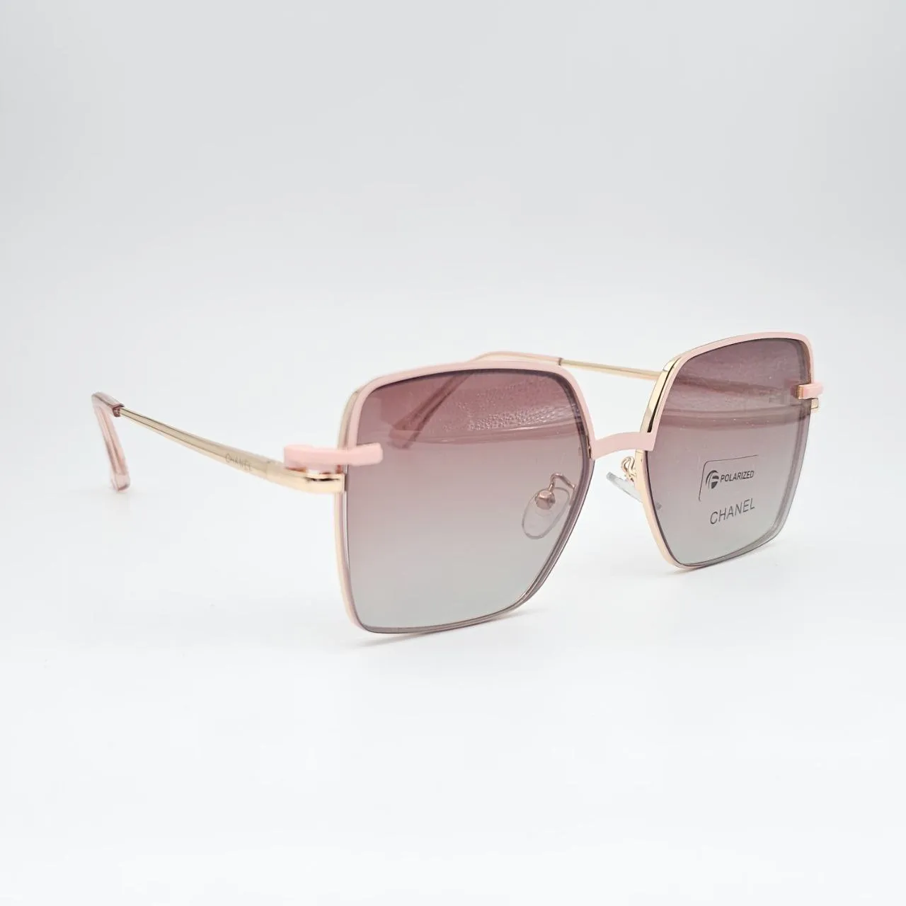 عکس نمای از بالا عینک طبی کاور دار مربعی CHANEL رنگ gold,pink