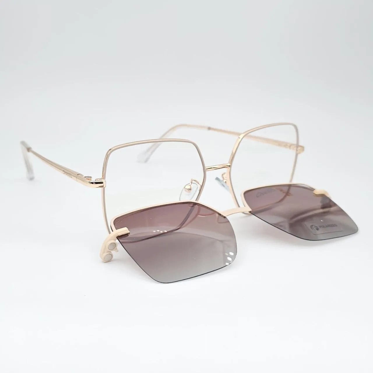 عکس بقیه موارد عینک طبی کاور دار مربعی CHANEL رنگ gold,pink|matte